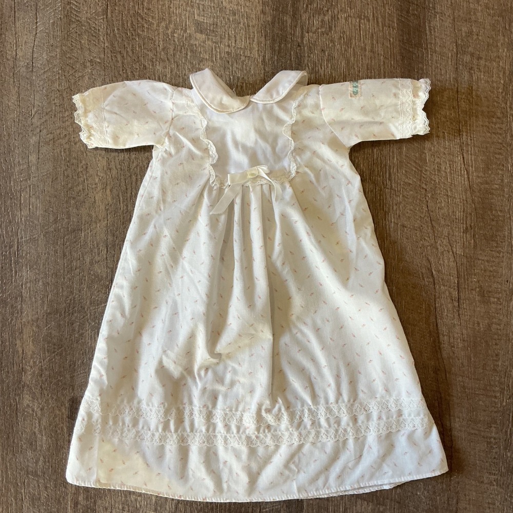 Vintage 1980's COLECO Cabbage Patch Kids‎ Doll Dress White Pink Floral Lace